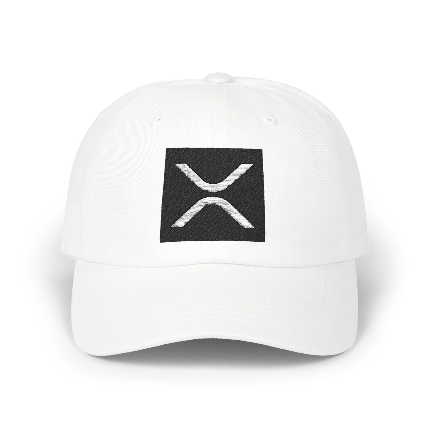 Classic White Dad Cap with Logo - Stylish Everyday Hat xrp crypto