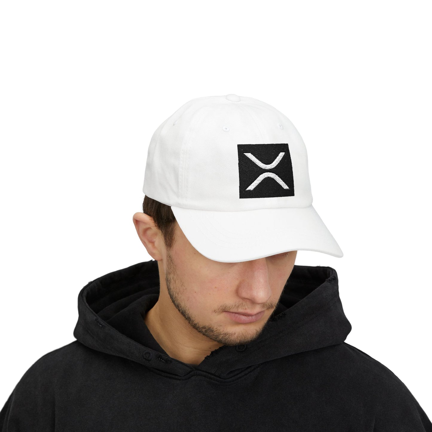 Classic White Dad Cap with Logo - Stylish Everyday Hat xrp crypto