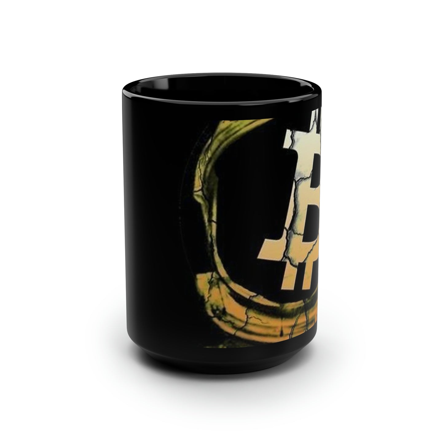 Black Mug, 15oz Bitcoin
