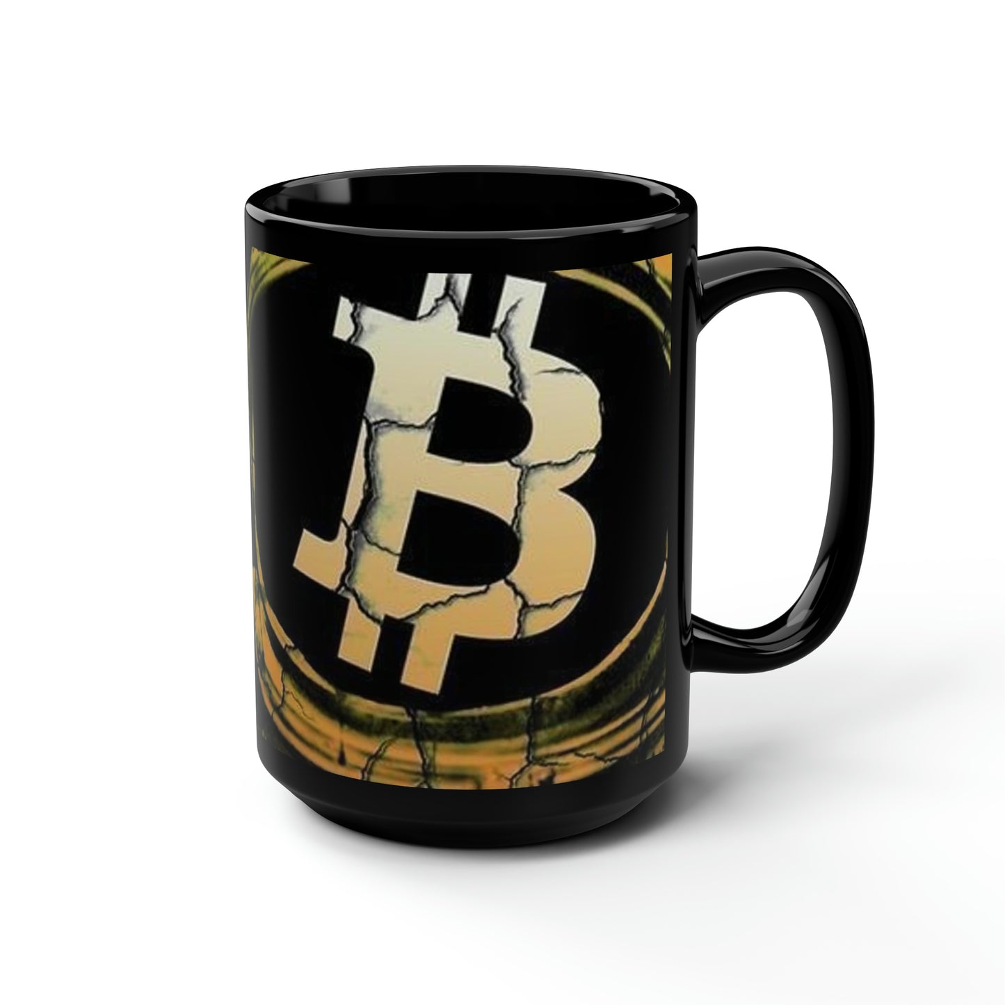Black Mug, 15oz Bitcoin