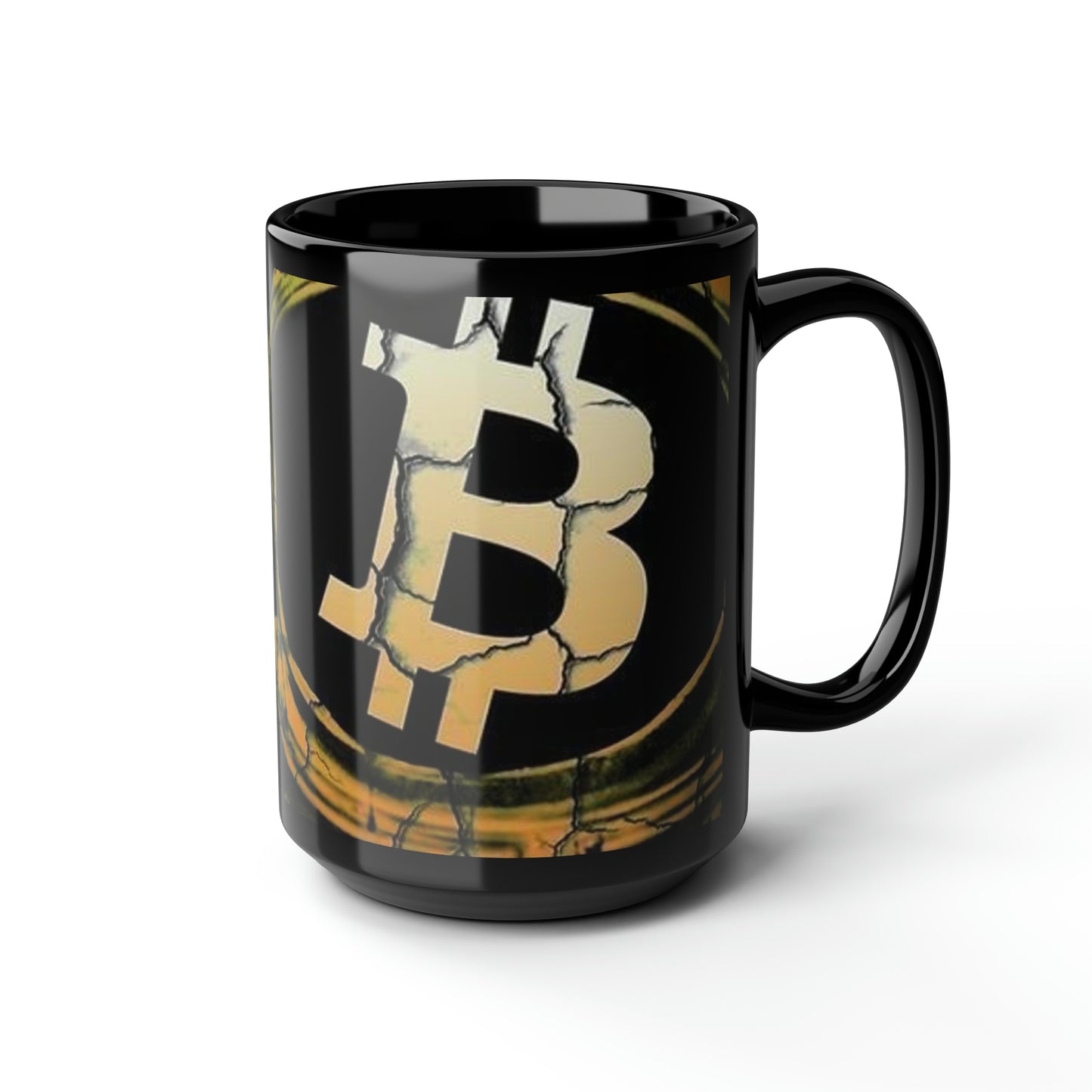 Black Mug, 15oz Bitcoin