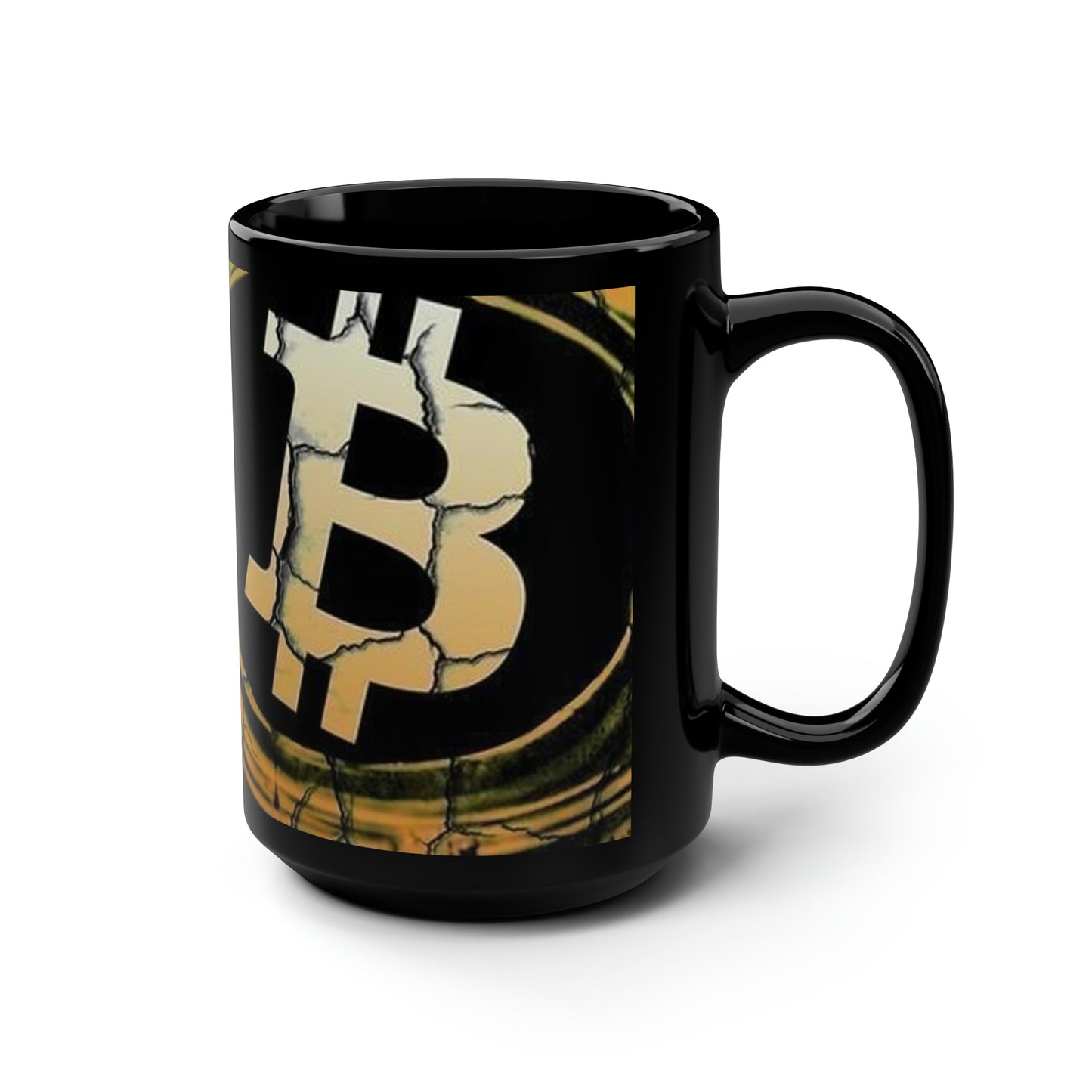 Black Mug, 15oz Bitcoin