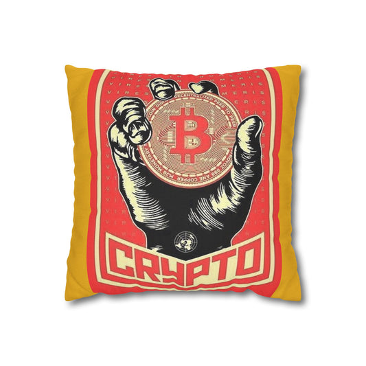 Cryptocurrency Themed Pillowcase - Bold Bitcoin Design for Crypto Enthusiasts